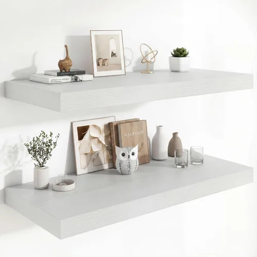 Vista 29 de Heimlove Estantes Flotantes de 12 Pulgadas de Profundidad, Estante de Pared de 12 x 12 Pulgadas de Largo, Estante de Exhibición y Almacenamiento