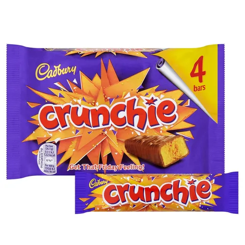 Vista 2 de Cadbury Crunchie (4 x 26.1g barras de chocolate) 104.4g Chocolate del Reino Unido / Chocolate británico