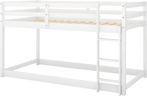 Vista 36 de Twin Size Bunk Bed with Panelled Headboard and Footboard, Antique Dark Oak Antique Oak