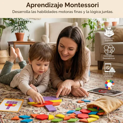 Vista 5 de LovesTown 209 piezas de bloques de madera con formas para niños