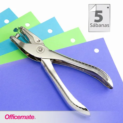 Vista 2 de Officemate Perforadora de 1 agujero, capacidad de 5 hojas, plata (90091)