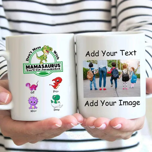 Vista 11 de InterestPrint Taza de café personalizada para papá con nombres de los niños, taza de Feliz Navidad de tus hijos pequeños favoritos, regalo