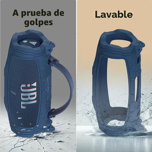 Vista 4 de Funda de silicona para altavoz Bluetooth portátil JBL Charge 6 Azul