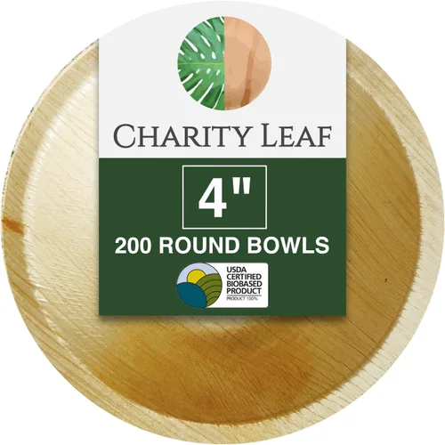 Vista 20 de Cuenco redondo desechable de bambú de 4 pulgadas (50 piezas) Bambú Todo natural y biodegradable Tablas de embutidos, barbacoas y fiestas