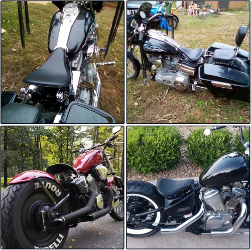 Vista 6 de Asiento individual con amortiguador en negro para motocicleta, compatible con Honda Rebel 250 300 500, reequipado Harley Sportster XL1200 883 Bobber
