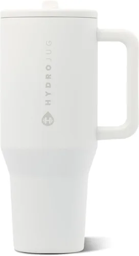 Vista 30 de HydroJug Traveler - Botella de agua de 40 onzas con asa y pajita abatible - Cabe en portavasos, vaso resistente a fugas - Reutilizable, aislado