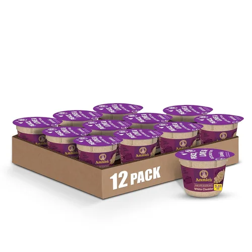 Vista 18 de Tazas de macarrones con queso al microondas de queso cheddar real envejecido de Annie's, con pasta orgánica, hechas con queso real, guarnición