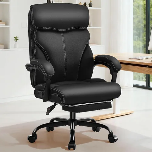Vista 19 de AreShark Silla de oficina – Silla ejecutiva de escritorio cómoda transpirable con respaldo alto y soporte lumbar, silla ergonómica de cuero