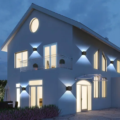 Vista 7 de Lámparas de pared LED 15W al aire libre/interior 3 colores ajustable lámpara de pared IP65 impermeable aplique de pared exterior moderno iluminación
