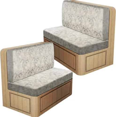 Vista 80 de ANARACHON Fundas de cojín elásticas con aspecto de cuero para caravana, fundas de cojín para asiento de cabina de caravana