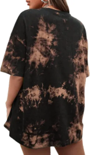 Vista 2 de CSDAJIO Camiseta holgada de manga corta para mujer, estilo casual, de gran tamaño, cuello redondo, con estampado de verano