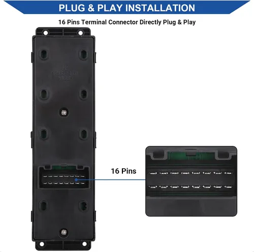 Vista 4 de Obaee Interruptor de ventana principal Botón de control de potencia delantero izquierdo lado del conductor compatible con Hyundai Acent 2011 2012