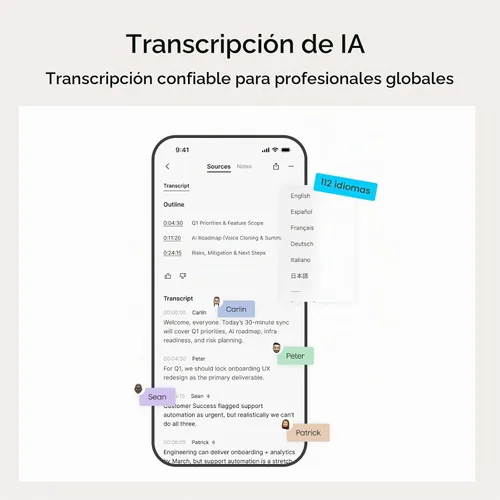 Vista 5 de Plaud Grabadora de voz Note Pro AI Transcribir y resumir para llamadas de Plateado