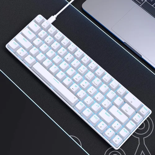 Vista 7 de DIERYA T68SE - Teclado mecánico para juegos, 60%, ultra compacto, mini de 68 teclas con interruptores rojos, teclado con cable, teclas