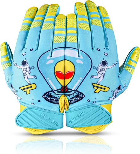 Vista 6 de Guantes de Fútbol Americano Premium para Niños, Jóvenes y Adultos - Receptor Adhesivo Premium con Tecnología de Ajuste Adaptativo - Rendimiento