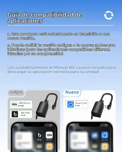 Vista 2 de HBN - Interruptor de salida de enchufe inteligente WiFi para exteriores, compatible con Alexa y Google Assistant, 2,4 GHz