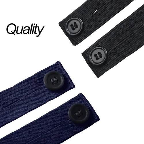 Vista 4 de Extensor de pantalones de maternidad ajustable elástico pantalón extensor de botón extensor de cintura para mujeres embarazadas negro azul marino