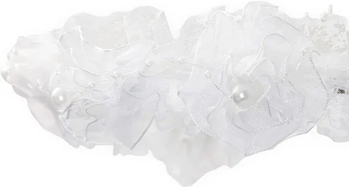 Vista 6 de Velo floral y guantes para la primera comunión para niña (blanco, 2 piezas), Blanco