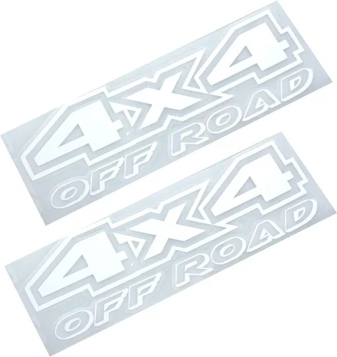 Vista 7 de 2 calcomanías todoterreno de 4 x 4, efecto de impresión cepillada, calcomanías de repuesto de vinilo negro para F150 GMC Sierra Chevy 1500 2500