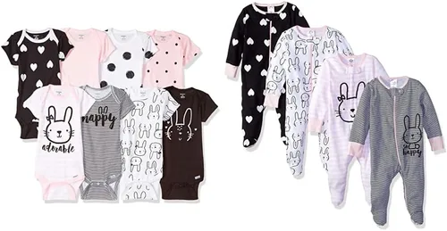 Vista 15 de Gerber Paquete de 8 mamelucos de manga corta y paquete de 4 ropa Sleep 'N Play Animales (Animals)