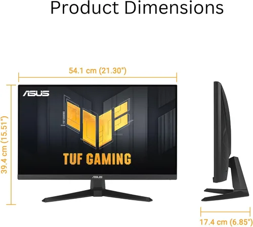 Vista 5 de ASUS TUF Gaming 24" (23.8" visible) Monitor 1080P (VG249QE5A) - FHD, overclock de 144Hz a 146Hz, IPS, sincronización de desenfoque de movimiento