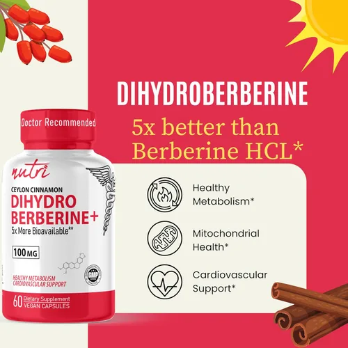 Vista 7 de Nutri Dihydroberberine 100mg con canela de Ceilán orgánica - 60 cápsulas