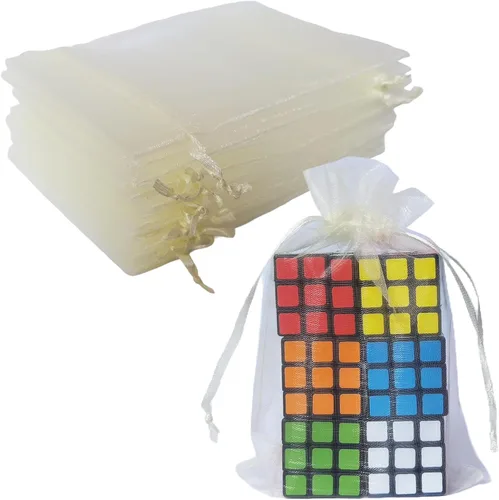 Vista 28 de Juego de 50 bolsas de organza de regalo con cordón azul aguamarina de 4 x 6 pulgadas para baby shower, Navidad, boda, recuerdos de fiesta, despedida