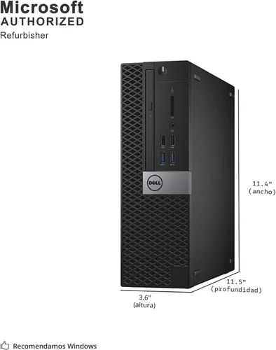 Vista 2 de Dell Optiplex 3040 SFF Business Desktop PC, Core i3-6100 3.7GHz, 8 GB de RAM, unidad de estado sólido de 256 GB, HDMI, RJ45, Windows 11 Pro de 64