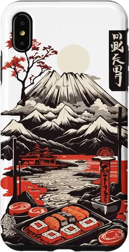 Vista 11 de Aesthetic Sushi Design Vintage Colour Woodcut Ukiyo-E Style Case for iPhone 16