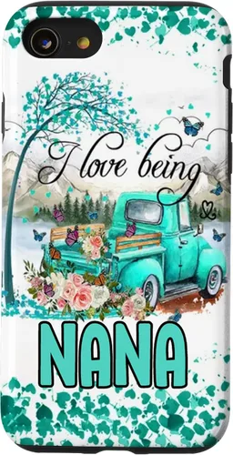 Vista 18 de I Love Being Nana Flower Butterflies Truck PC Case for iPhone 17