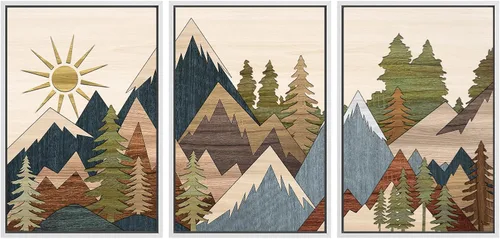 Vista 82 de SIGNWIN Lienzo enmarcado para pared, juego de arte de collage de hojas transparentes en blanco y negro, ilustraciones de naturaleza silvestre, arte