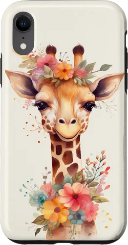 Vista 25 de Cute Giraffe with Flowers Giraffe Floral Case for iPhone 17