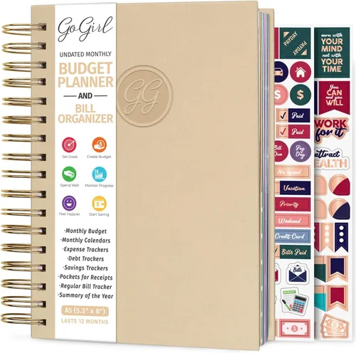 Vista 20 de GoGirl Planificador de presupuesto y organizador mensual de facturas, libro financiero mensual con bolsillos. Cuaderno de seguimiento de gastos