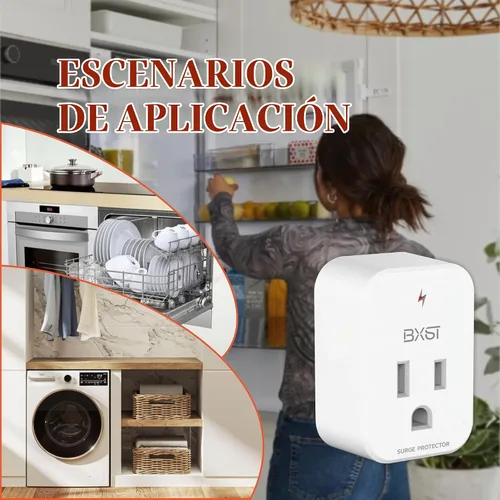 Vista 8 de BXST Protector de sobretensiones de salida única para refrigerador, protector de sobretensiones de pared pequeña, enchufe individual de 120 V, mini