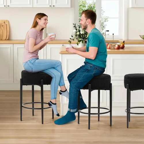 Vista 7 de Murago Taburetes de bar de altura de mostrador, juego de 2, taburetes de bar modernos sin respaldo de 24", ideales para encimera de cocina, isla