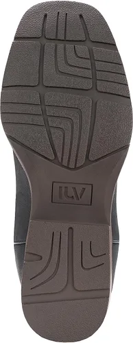 Vista 6 de IUV Botas vaqueras para hombre, botas occidentales tradicionales con bandera estadounidense, retro, punta cuadrada, botas de trabajo de campo