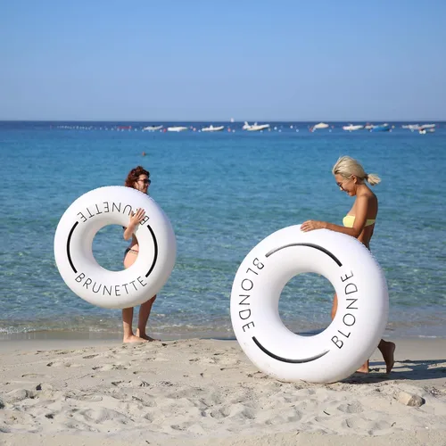 Vista 6 de Loteli Flotador de natación – Anillo de natación inflable minimalista estético Accesorio clásico para fiesta, sesión de fotos, diversión