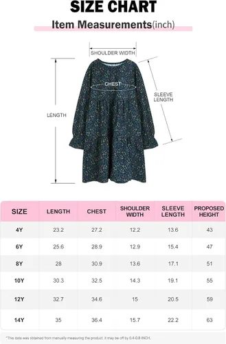 Vista 7 de SOLOCOTE Vestido a cuadros para niñas, de algodón, casual, de primavera, manga larga, cuello Peter Pan, 3-14 años