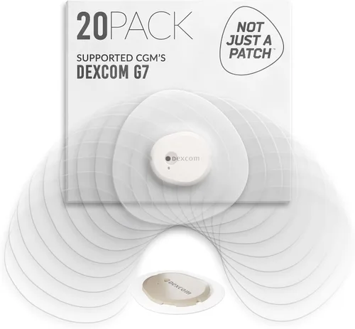 Vista 9 de NOT JUST A PATCH Parches adhesivos Dexcom G7 (paquete de 20) – Parches de sensor CGM Stelo con orificio de corte de precisión para ventilación