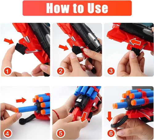 Vista 4 de 2 paquetes de lanzadores de telaraña de araña para niños, guante de lanzador de plástico con juego de muñeca, lanzador de telaraña para decoraciones