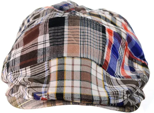 Vista 2 de NYFASHION101 Gorra de hiedra con botones multicolor a cuadros patchwork pato Bill Newsboy