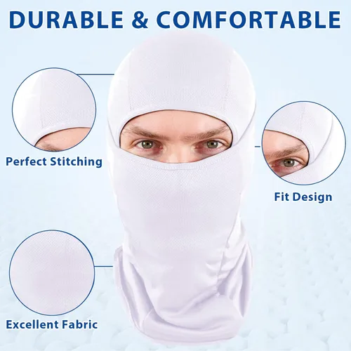Vista 3 de SHEVERCH Máscara de esquí para hombres y mujeres, pasamontañas, transpirable, protección UV, fútbol, correr, montar en motocicleta, ciclismo