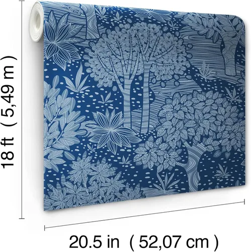 Vista 6 de RoomMates RMK12717PLW Perth - Papel tapiz para despegar y pegar, color azul
