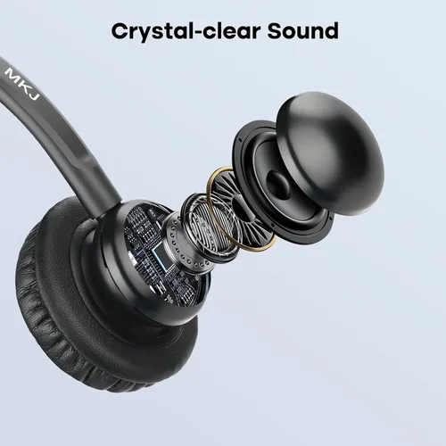 Vista 4 de MKJ Auriculares de teléfono de 0.098 in con micrófono con cancelación de ruido, auriculares con cable para centro de llamadas y teléfono de oficina