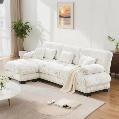 Vista 36 de SoarFlash Moderno sofá reclinable de terciopelo para sala de estar, sofá biplaza para apartamento, sofá de almacenamiento con marco de madera Azul