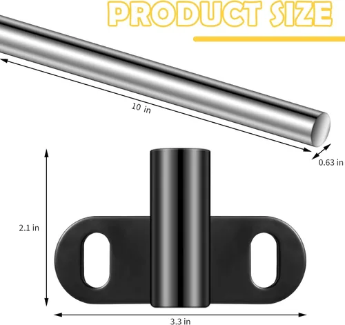 Vista 2 de Jutom Juego de soportes de eje de carretilla compatible con ejes de carretilla de 5/8 pulgadas de 10 x 0.63 pulgadas, eje de carretilla resistente