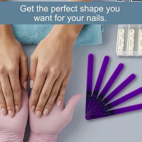 Vista 4 de Backscratchers SeptiFile - Bandeja de almacenamiento de 6 unidades, limas de uñas reemplazables de doble cara, color blanco y gris