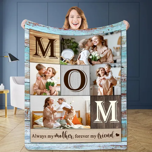 Vista 10 de Manta personalizada con imagen hecha en Estados Unidos, mantas personalizadas con fotos, nombres, manta suave personalizada con imagen personalizada