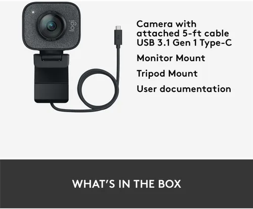 Vista 10 de Logitech Cámara web StreamCam Plus con soporte para trípode (grafito)