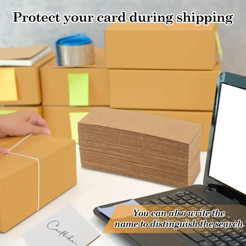 Vista 6 de Klmnop Paquete de 100 protectores de envío de tarjetas intercambiables, protectores rígidos de tarjetas de 3.5 x 4.5 pulgadas y 50 sobres